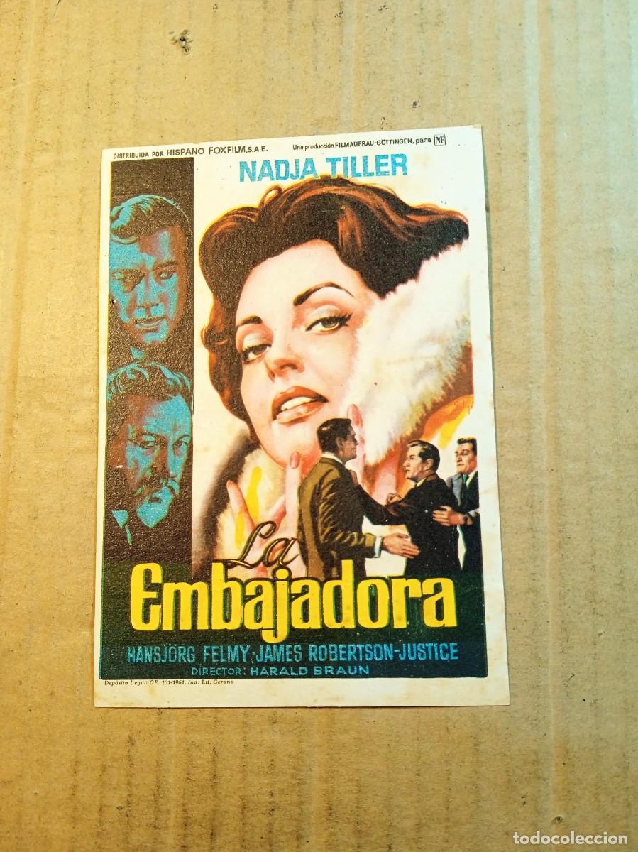 Cine: FOLLETO DE MANO CON PUBLICIDAD LA EMBAJADORA