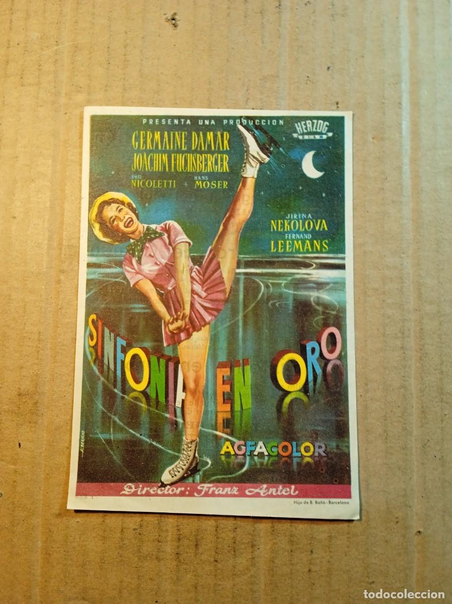 Folhetos de m&atilde;o de filmes antigos de cinema: FOLLETO DE MANO CON PUBLICIDAD SINFONIA EN ORO