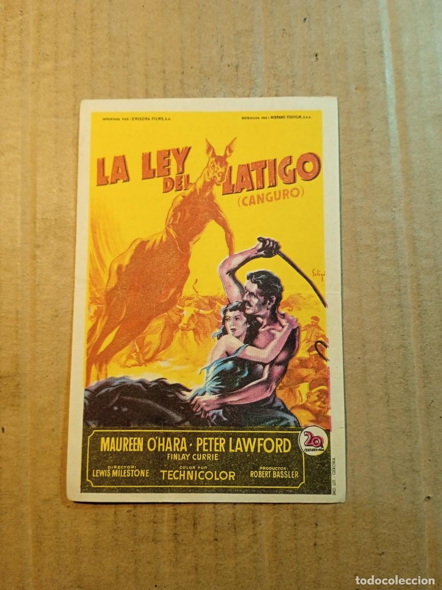 Folhetos de m&atilde;o de filmes antigos de cinema: FOLLETO DE MANO CON PUBLICIDAD LA LEY DEL LATIGO