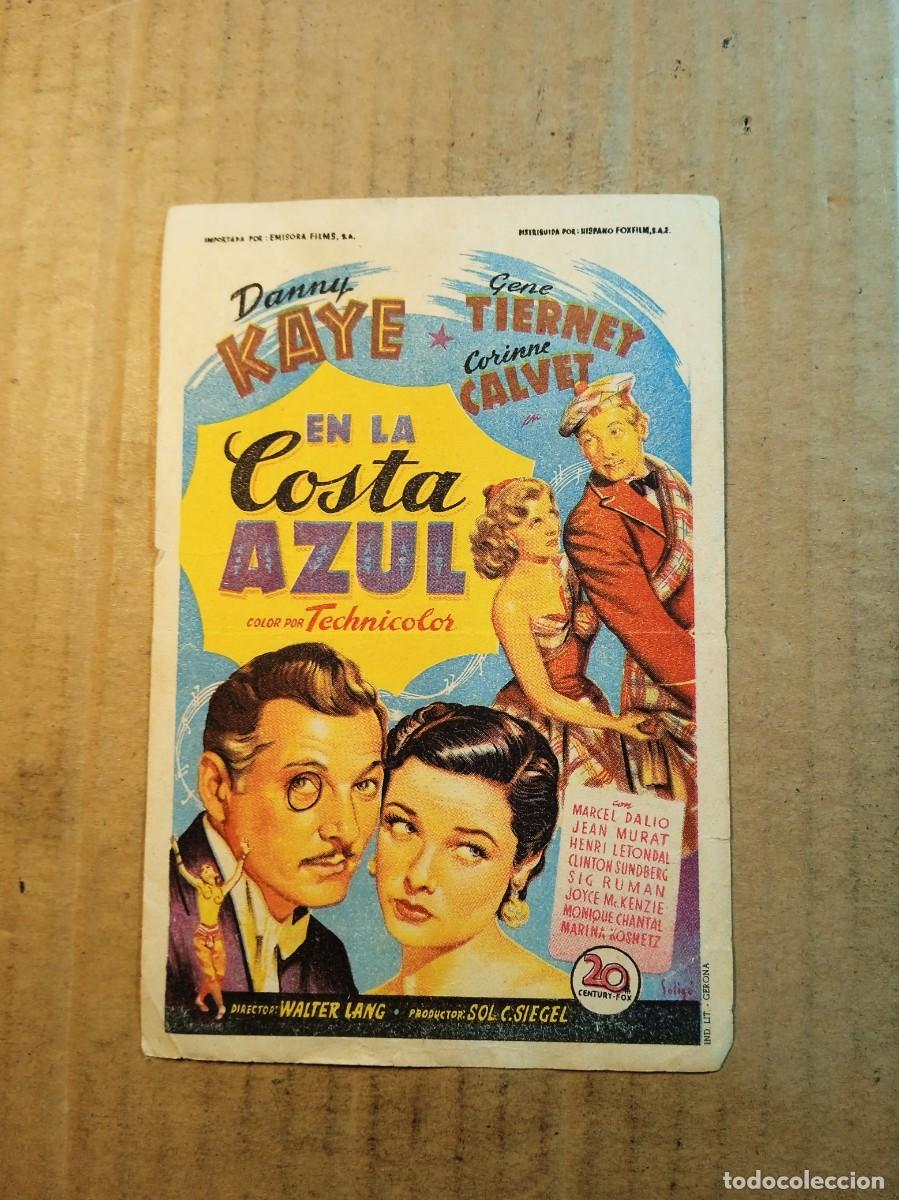 Kino: FOLLETO DE MANO CON PUBLICIDAD EL LA COSTA AZUL