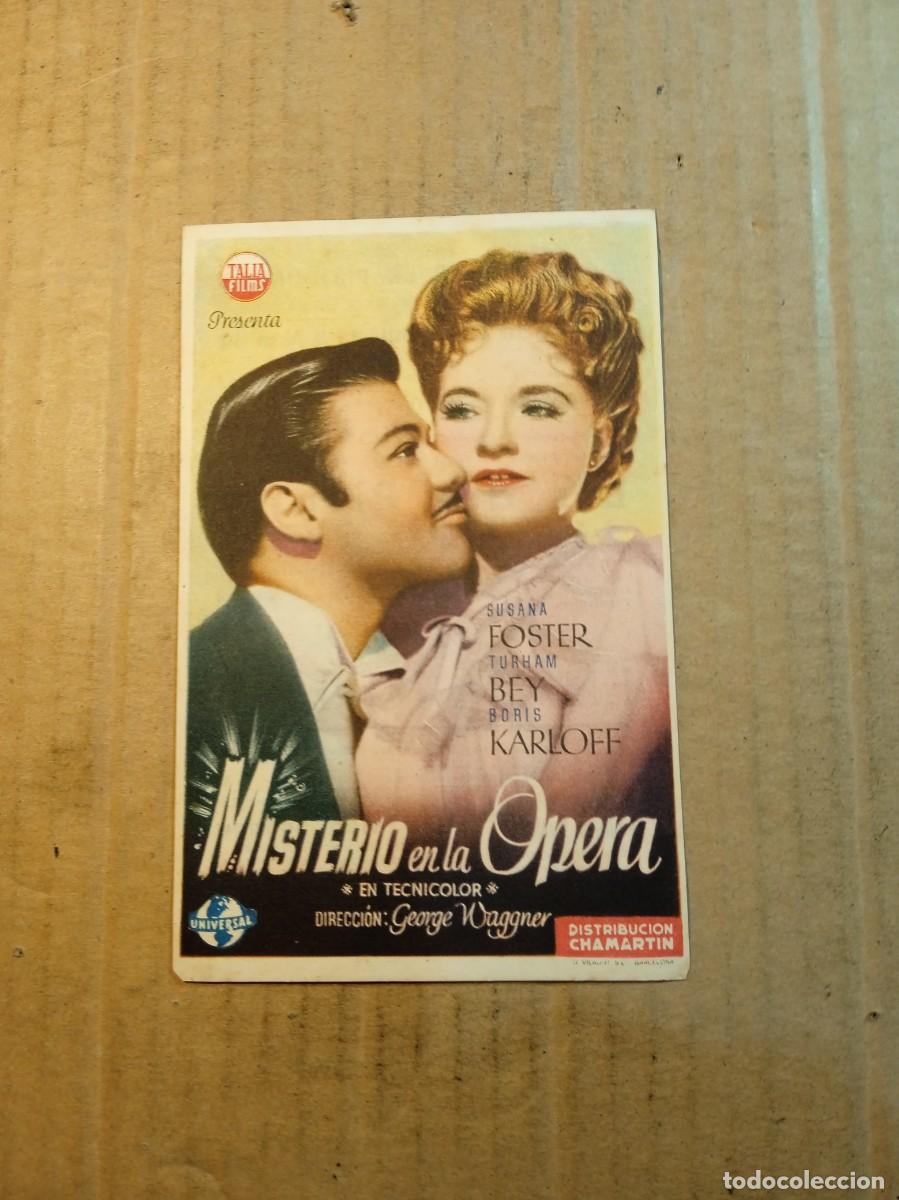 Cine: FOLLETO DE MANO CON PUBLICIDAD MISTERIO EN LA OPERA