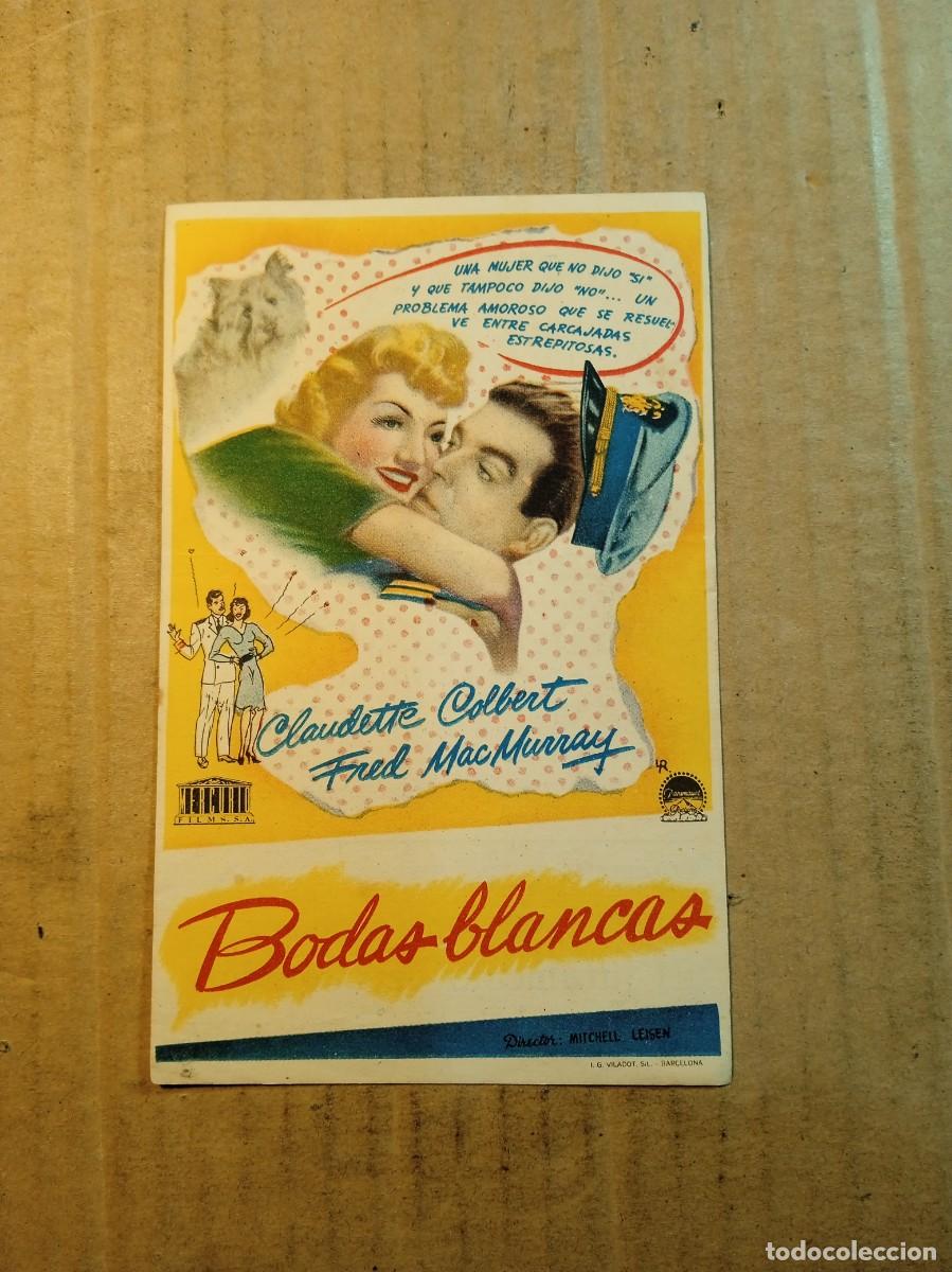 Kino: FOLLETO DE MANO CON PUBLICIDAD BODAS BLANCAS