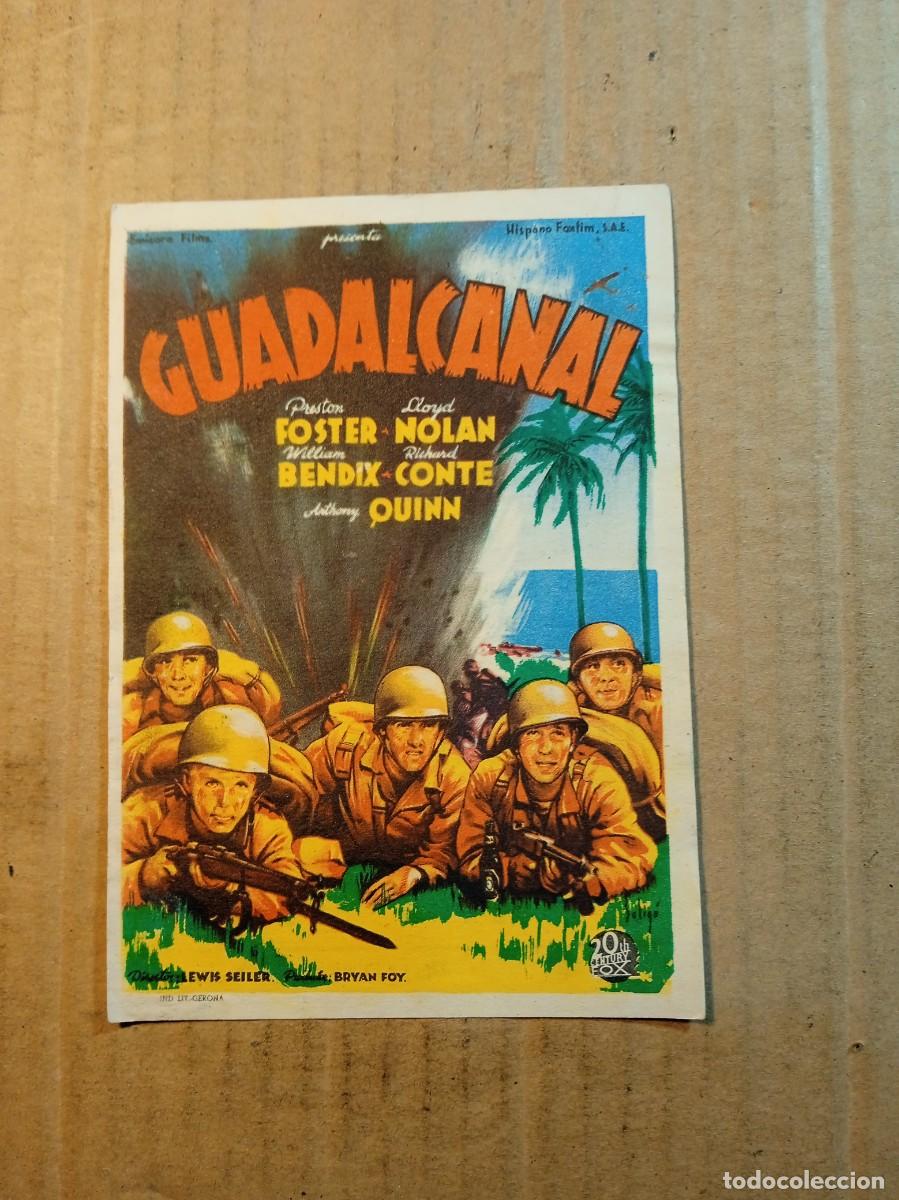 Folhetos de m&atilde;o de filmes antigos de cinema: FOLLETO DE MANO CON PUBLICIDAD GUADALCANAL