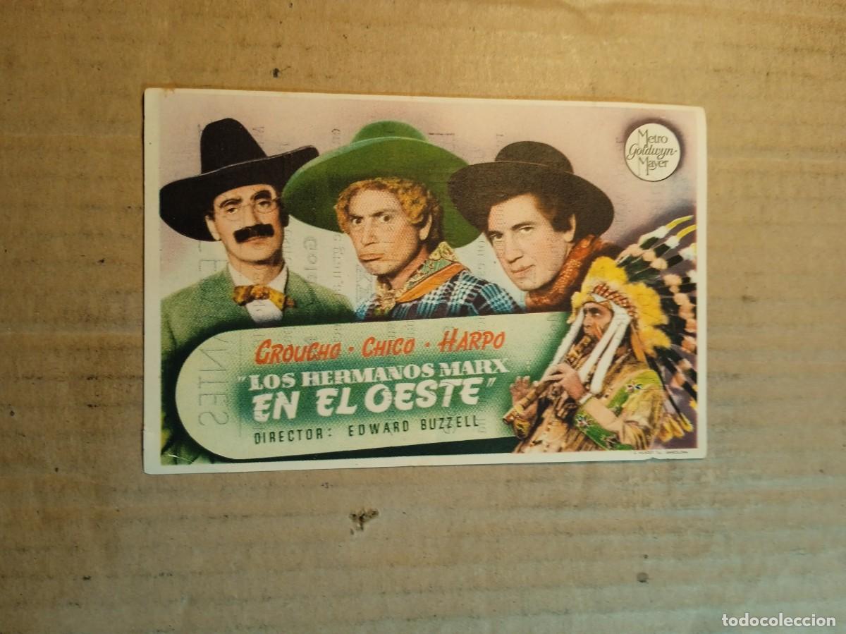 Kino: FOLLETO DE MANO CON PUBLICIDAD LOS HERMANOS MARX EN EL OESTE