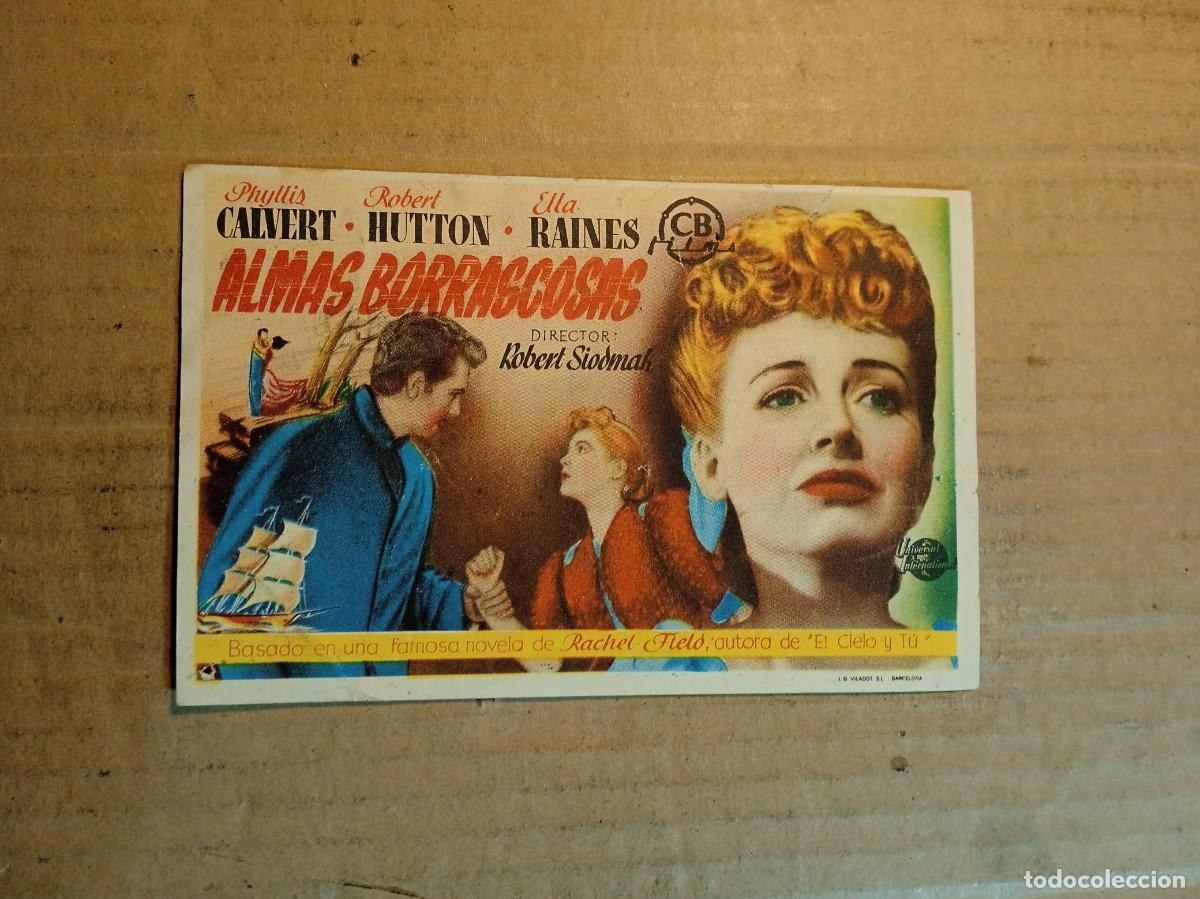 Folhetos de m&atilde;o de filmes antigos de cinema: FOLLETO DE MANO CON PUBLICIDAD ALMAS BORRASCOSAS