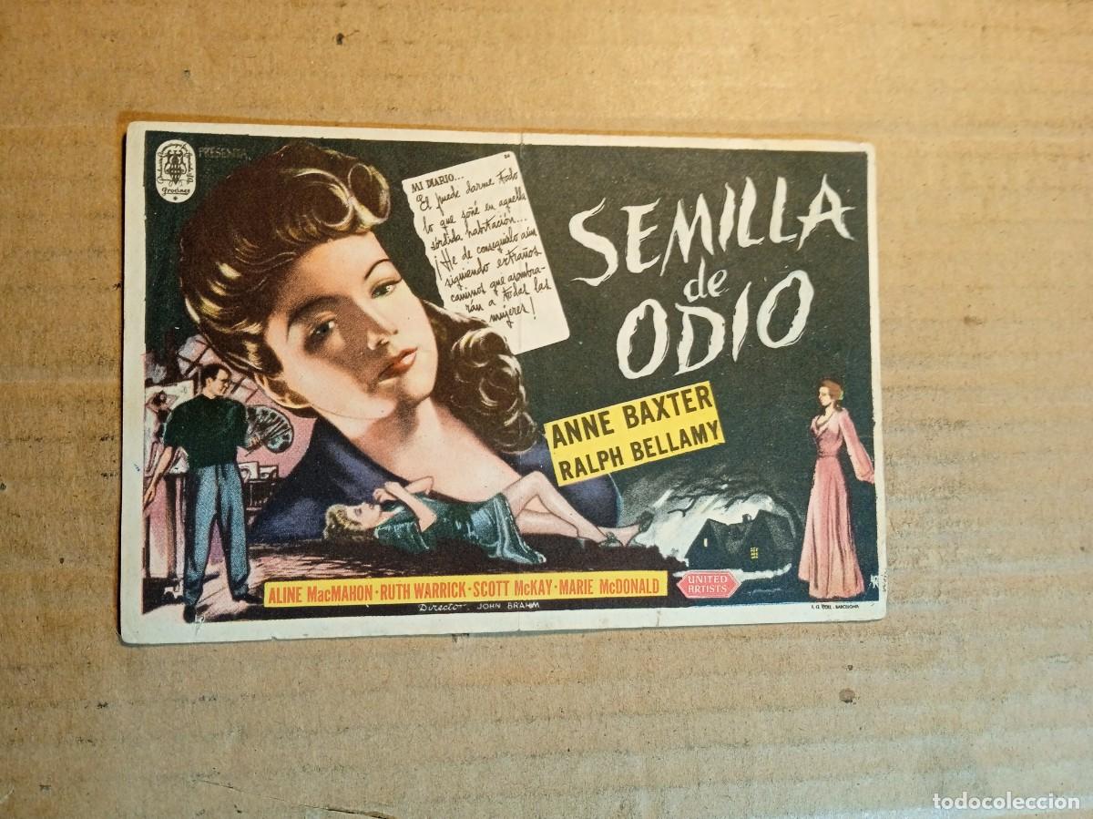  Foglietti di film di film antichi di cinema: FOLLETO DE MANO CON PUBLICIDAD SEMILLA DE ODIO