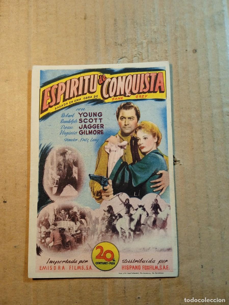 Kino: FOLLETO DE MANO CON PUBLICIDAD ESPIRITU DE CONQUISTA