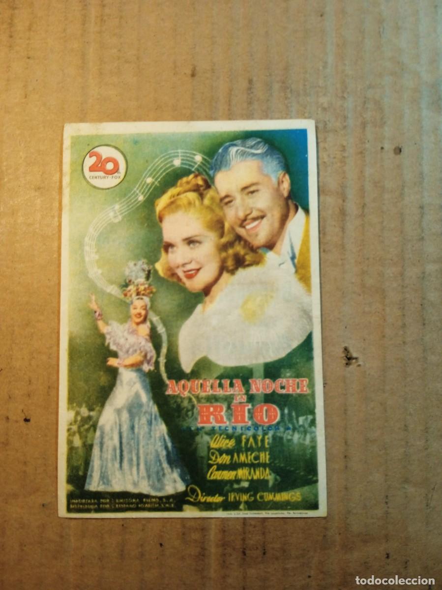 Kino: FOLLETO DE MANO CON PUBLICIDAD AQUELLA NOCHE EN RIO