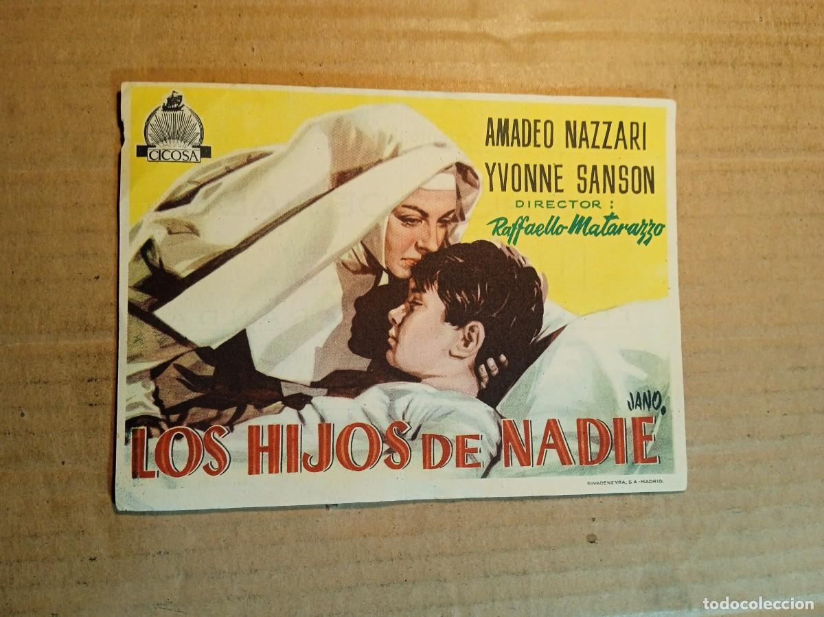 Folhetos de m&atilde;o de filmes antigos de cinema: FOLLETO DE MANO CON PUBLICIDAD LOS HIJOS DE NADIE