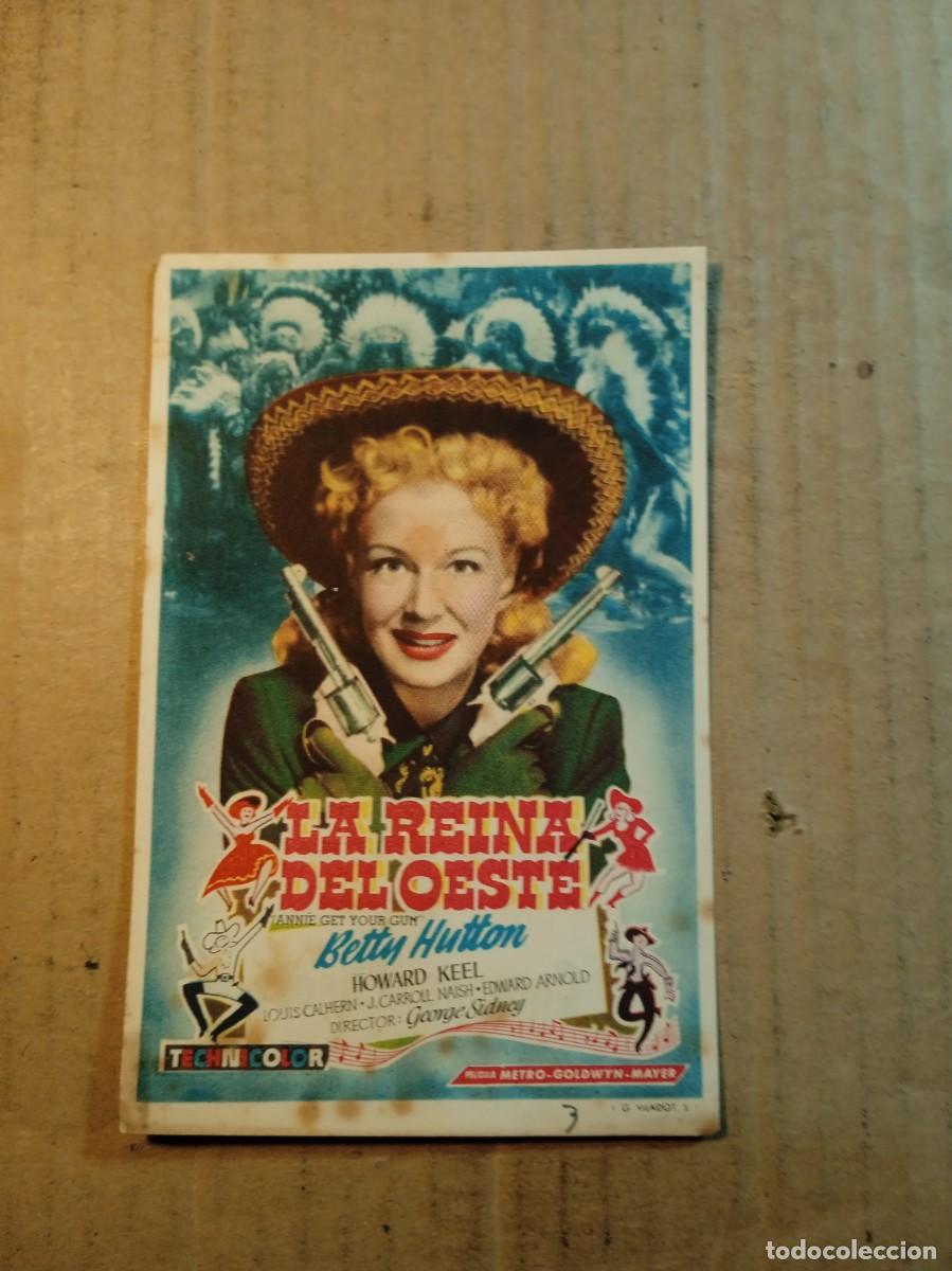 Cinema: FOLLETO DE MANO CON PUBLICIDAD LA REINA DEL OESTE