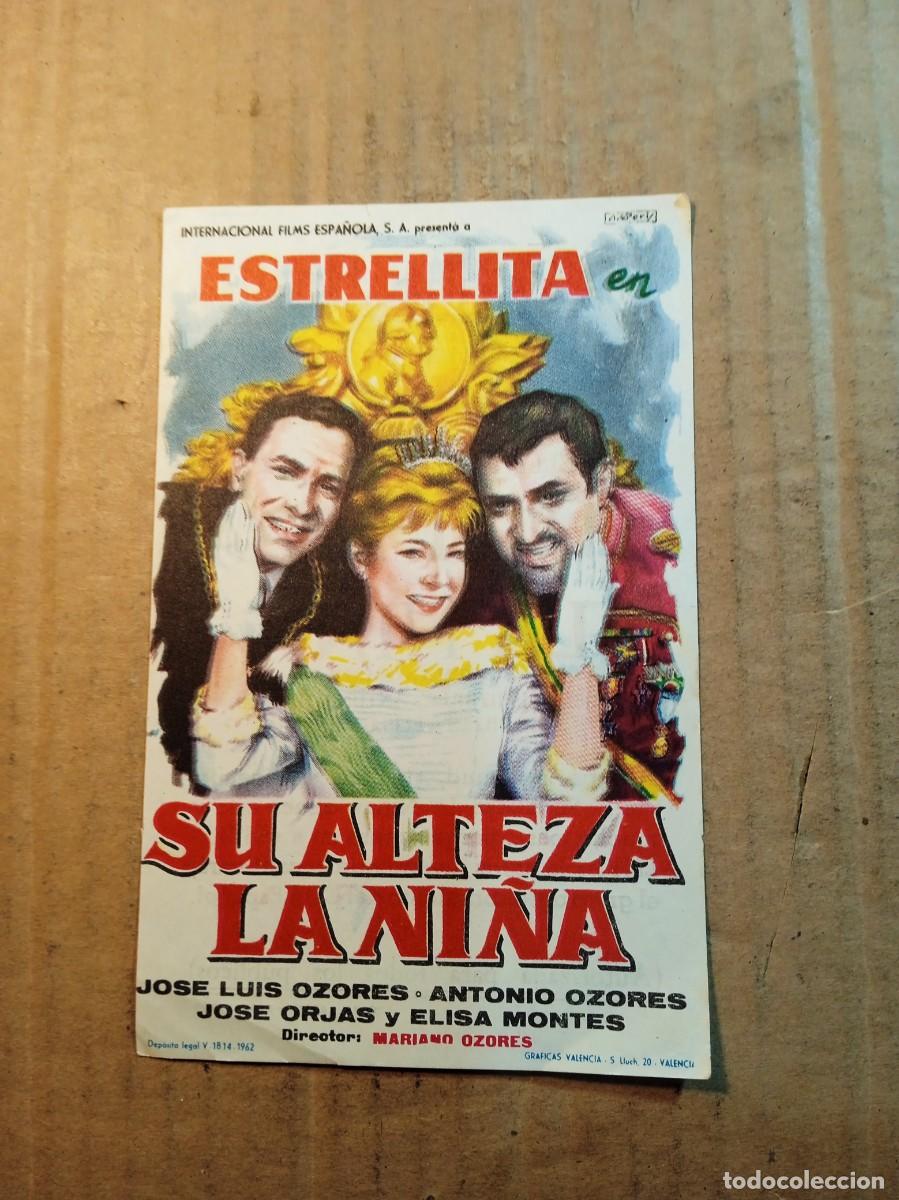 Cine: FOLLETO DE MANO CON PUBLICIDAD SU ALTEZA LA NI&Ntilde;A