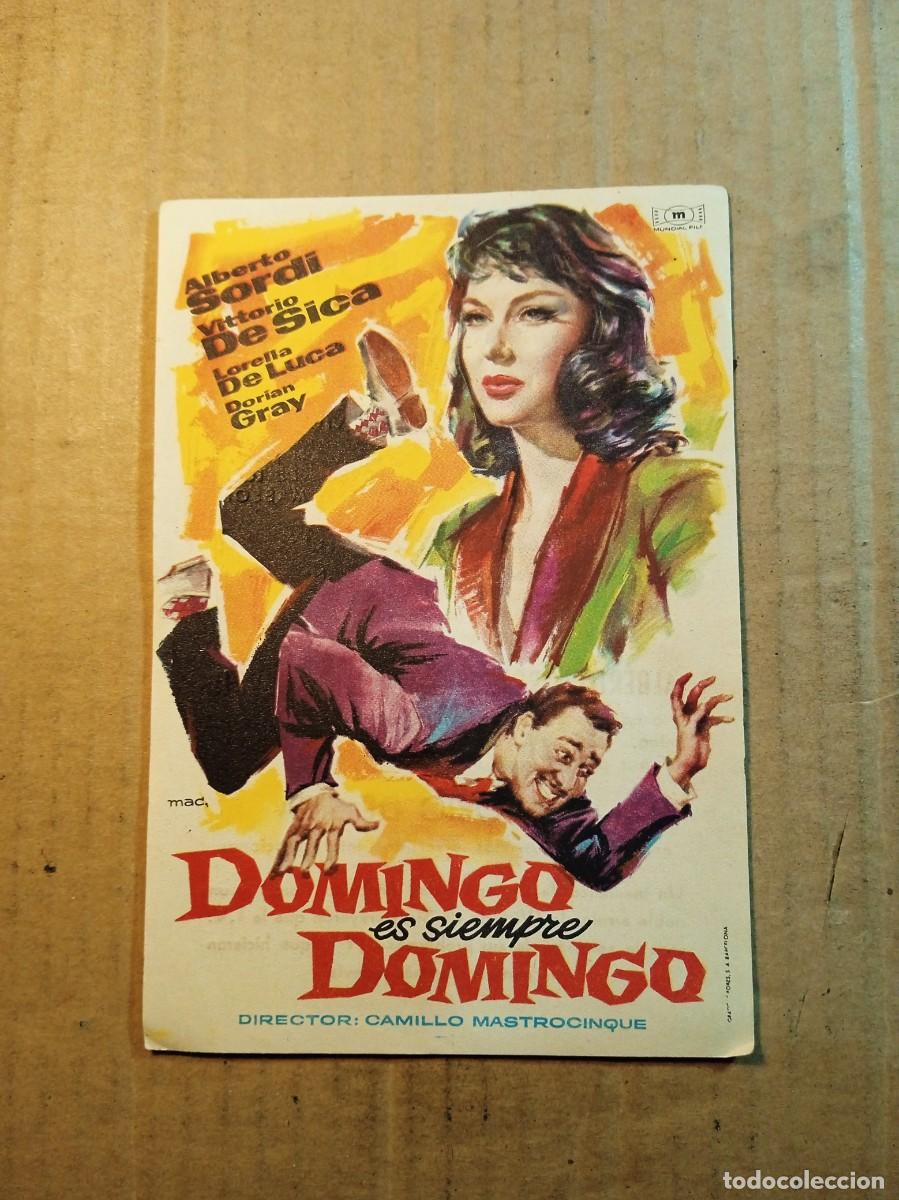 Cine: FOLLETO DE MANO CON PUBLICIDAD DOMINGO ES SIEMPRE DOMINGO