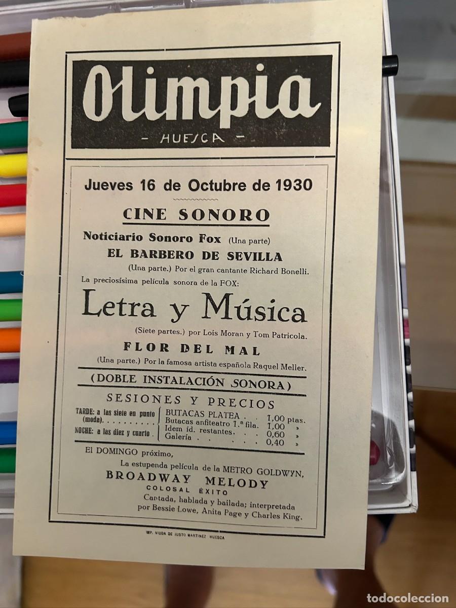 Cine: EL BARBERO DE SEVILLA CINE SONORO 1.930 CINE OLIMPIA HUESCA