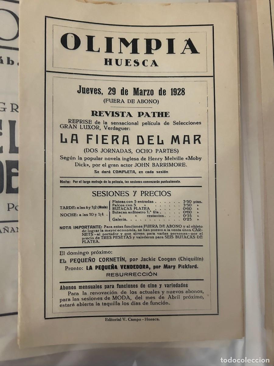 Cine: LA FIERA DEL MAR CINE OLIMPIA HUESCA 1928