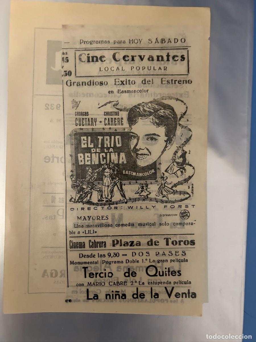 Cine: EL TRIO DE LA BENCINA CINE CERVANTES BUEN ESTADO