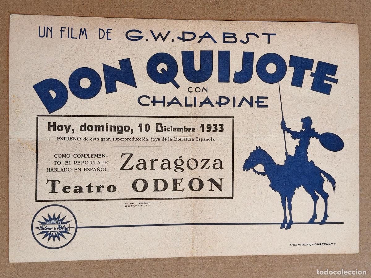 Cine: DON QUIJOTE PROGRAMA DE CINE 1933 - Foto 2