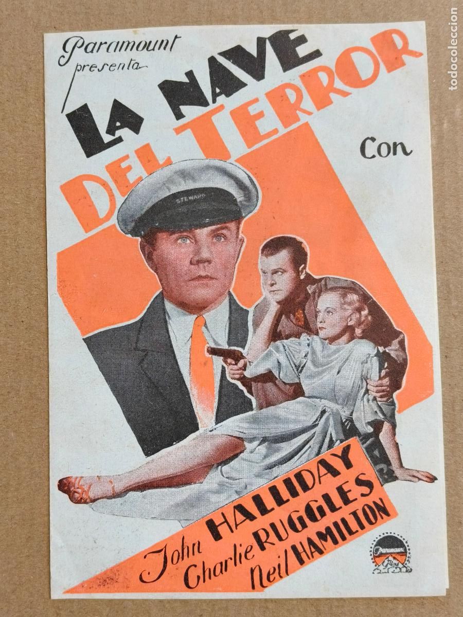 Folhetos de m&atilde;o de filmes antigos de cinema: LA NAVE DEL TERROR PROGRAMA DE CINE 1936