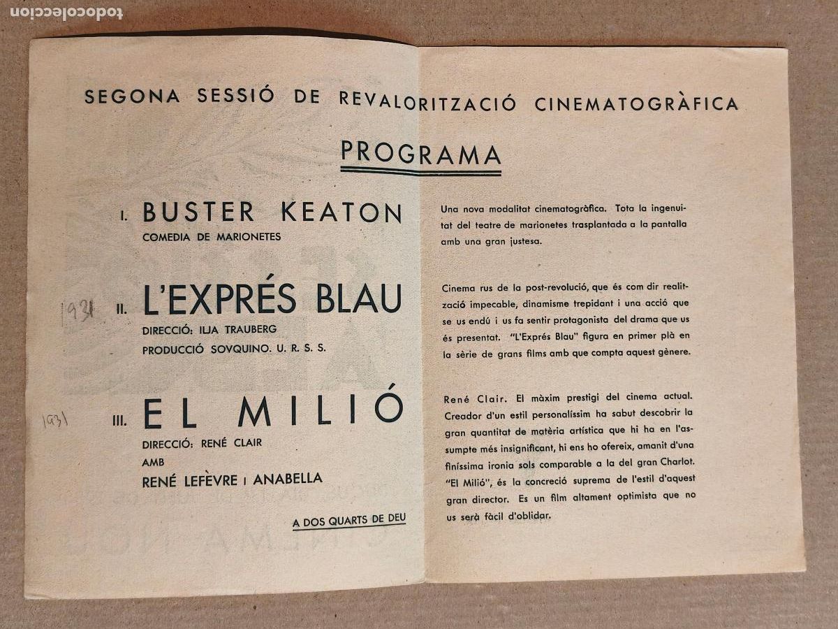 Cine: BUSTER KEATON SESSIO AEB PROGRAMA DE CINE 1933 - Foto 2