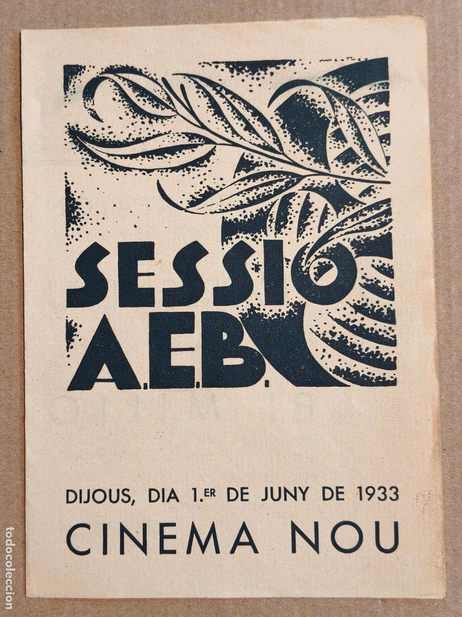 Cine: BUSTER KEATON SESSIO AEB PROGRAMA DE CINE 1933 - Foto 1