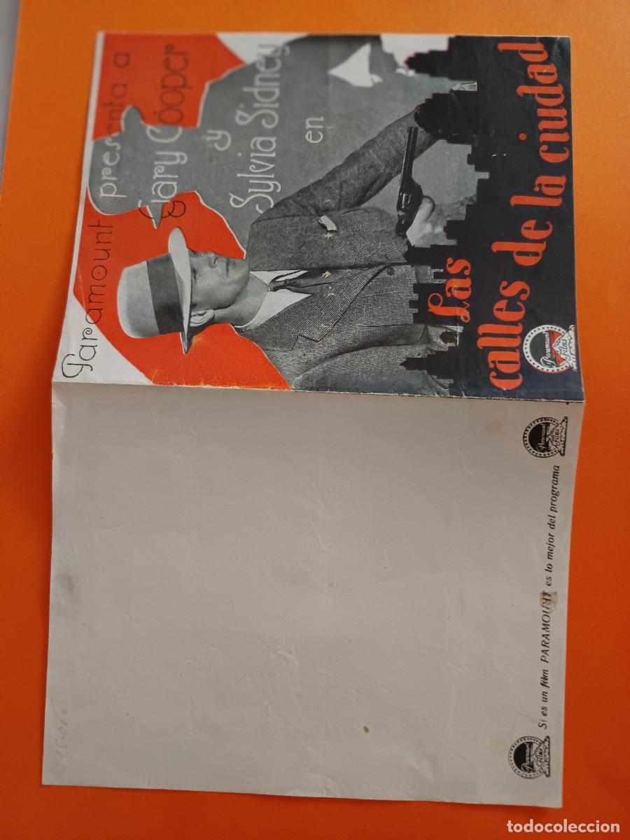  Flyers Publicitaires de films Anciens: PROGRAMA DE CINE LAS CALLES DE LA CIUDAD GARY COOPER
