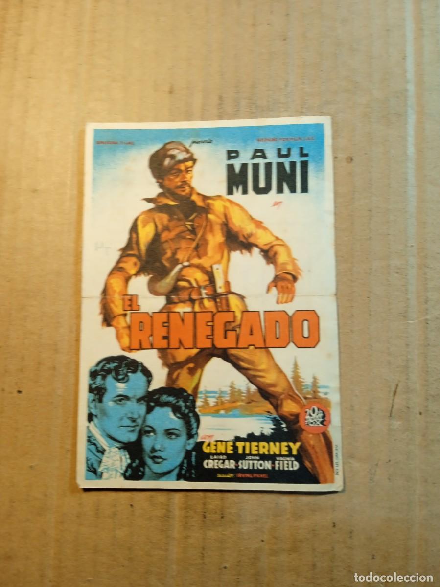 Cinema: FOLLETO DE MANO CON PUBLICIDAD EL RENEGADO