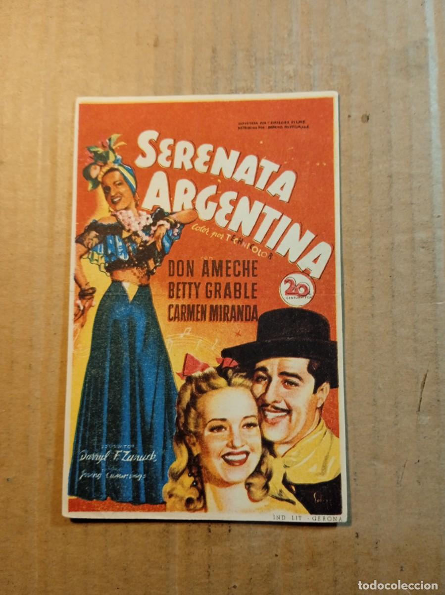  Flyers Publicitaires de films Anciens: FOLLETO DE MANO CON PUBLICIDAD SERENATA ARGENTINA