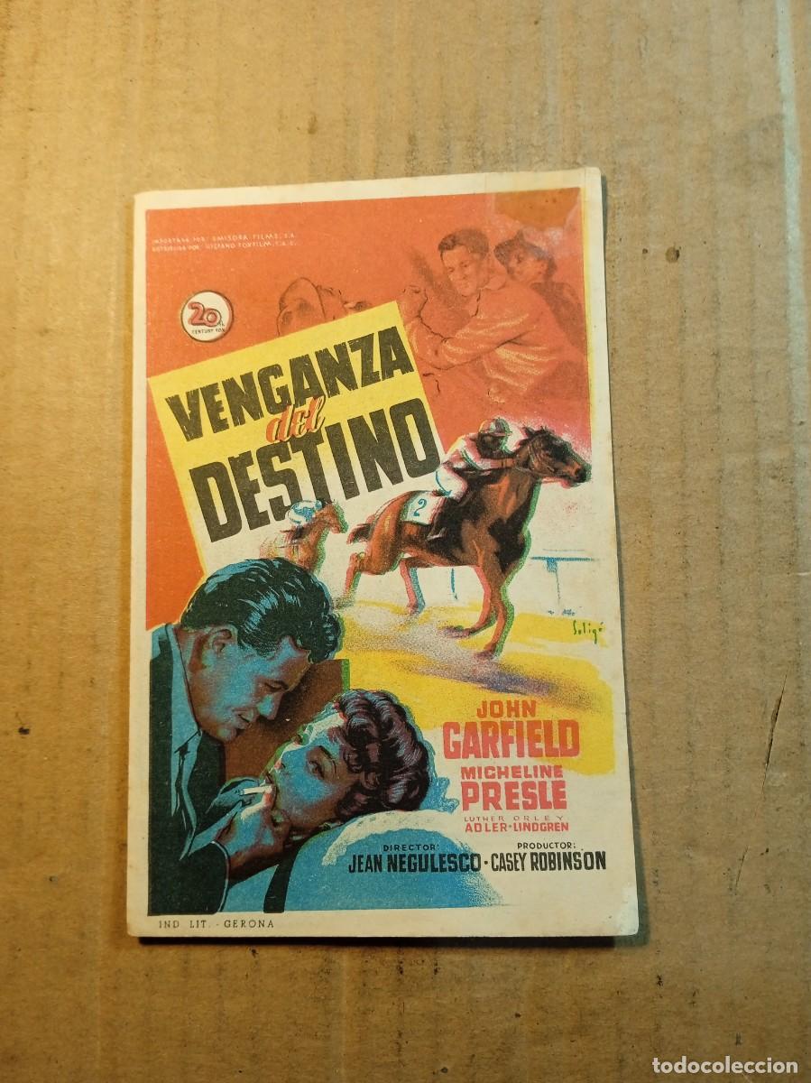 Cinema: FOLLETO DE MANO CON PUBLICIDAD VENGANZA DEL DESTINO