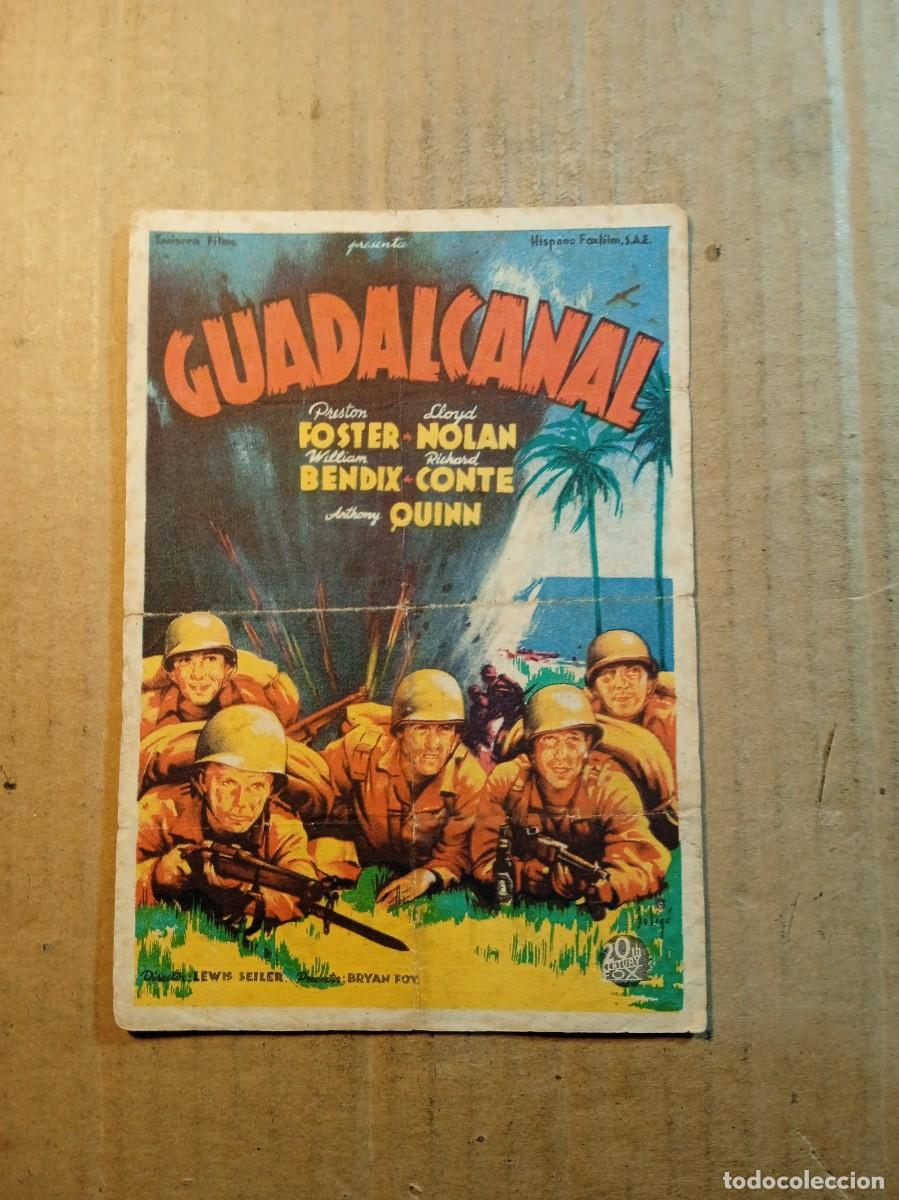 Folhetos de m&atilde;o de filmes antigos de cinema: FOLLETO DE MANO CON PUBLICIDAD GUADALCANAL