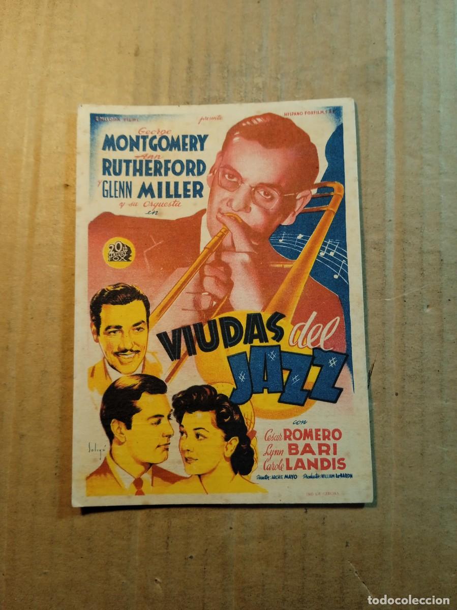 Folhetos de m&atilde;o de filmes antigos de cinema: FOLLETO DE MANO CON PUBLICIDAD VIUDAS DEL JAZZ