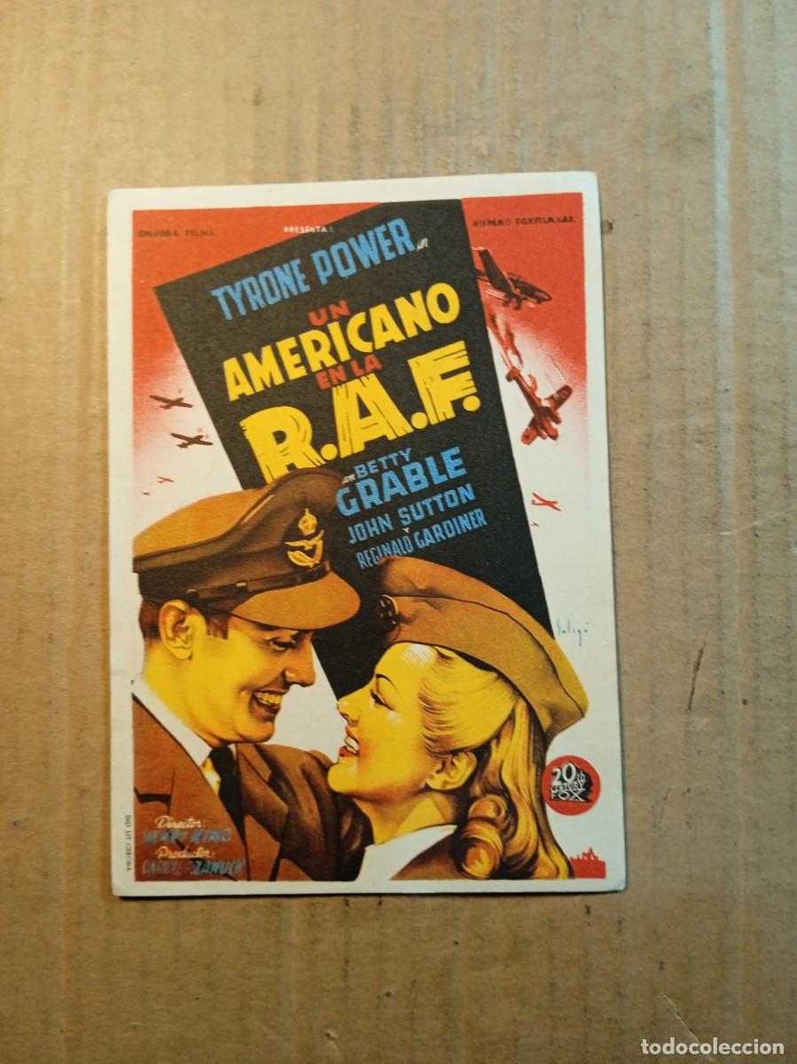 Cine: FOLLETO DE MANO CON PUBLICIDAD UN AMERICANO EN LA R.A.F.
