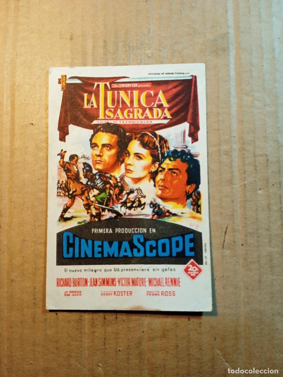 Kino: FOLLETO DE MANO CON PUBLICIDAD LA TUNICA SAGRADA