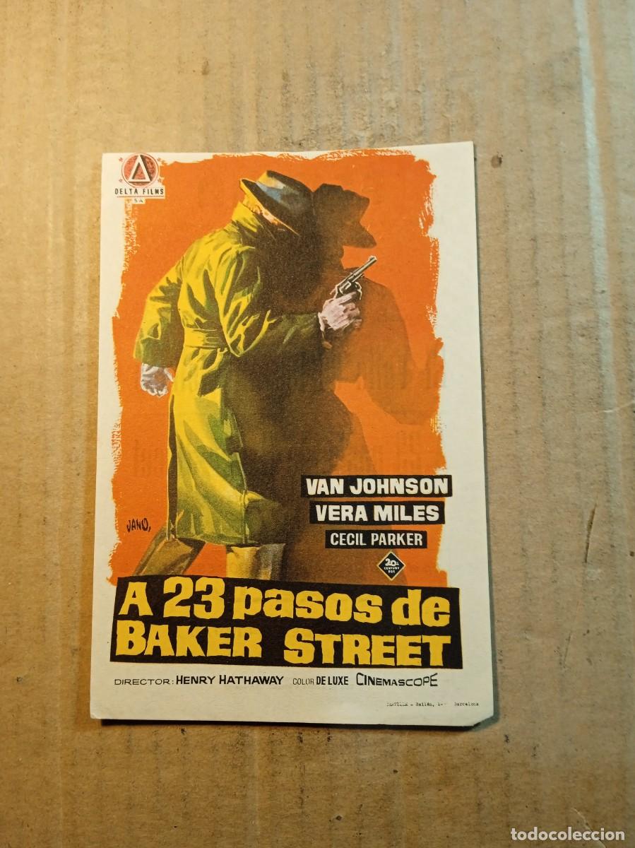 Cine: FOLLETO DE MANO CON PUBLICIDAD A 23 PASOS DE BAKER STREET