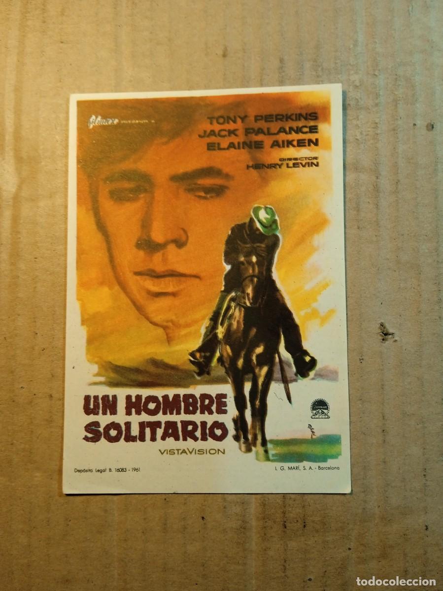 Cinema: FOLLETO DE MANO CON PUBLICIDAD UN HOMBRE SOLITARIO