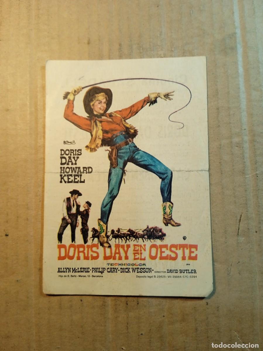 Cine: FOLLETO DE MANO CON PUBLICIDAD DORIS DAY EN EL OESTE