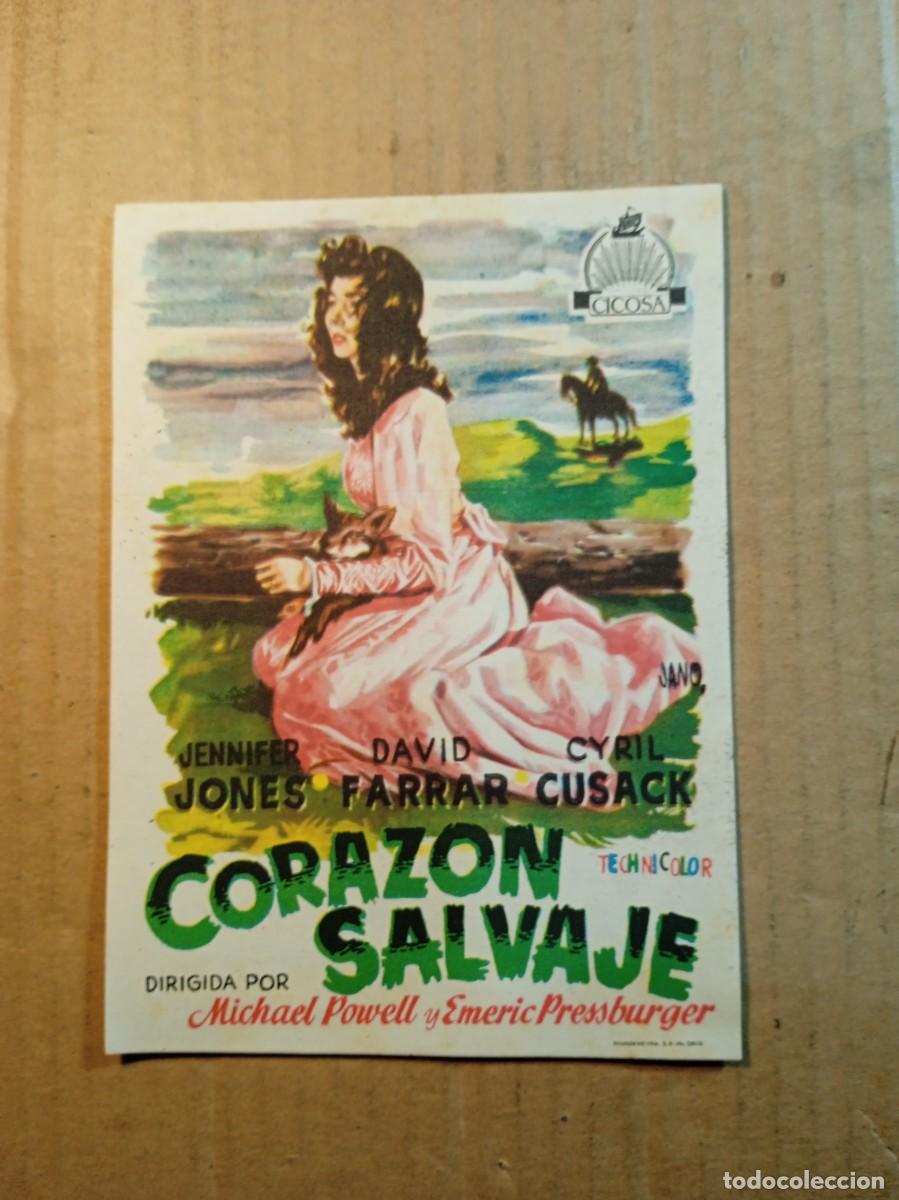 Cine: FOLLETO DE MANO CON PUBLICIDAD CORAZON SALVAJE