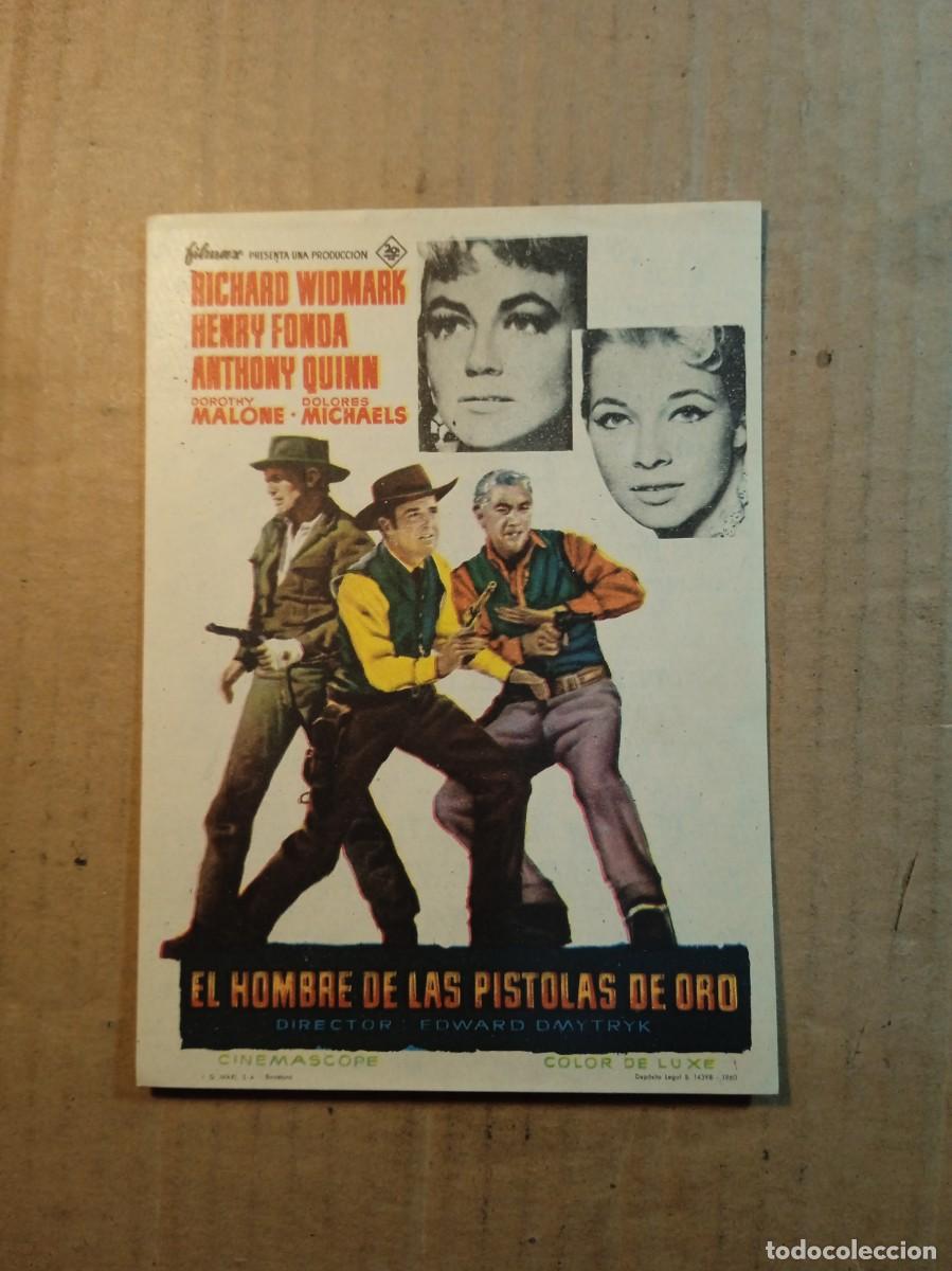  Flyers Publicitaires de films Anciens: FOLLETO DE MANO CON PUBLICIDAD EL HOMBRE DE LAS PISTOLAS DE ORO