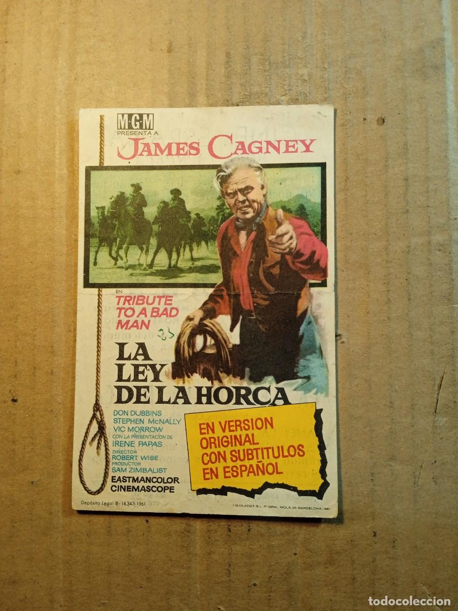 Folhetos de m&atilde;o de filmes antigos de cinema: FOLLETO DE MANO CON PUBLICIDAD LA LEY DE LA HORCA