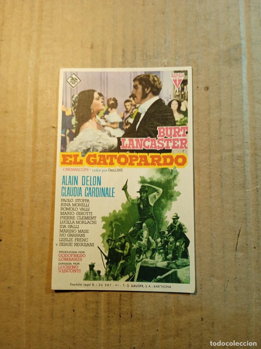 Folhetos de m&atilde;o de filmes antigos de cinema: FOLLETO DE MANO CON PUBLICIDAD EL GATOPARDO