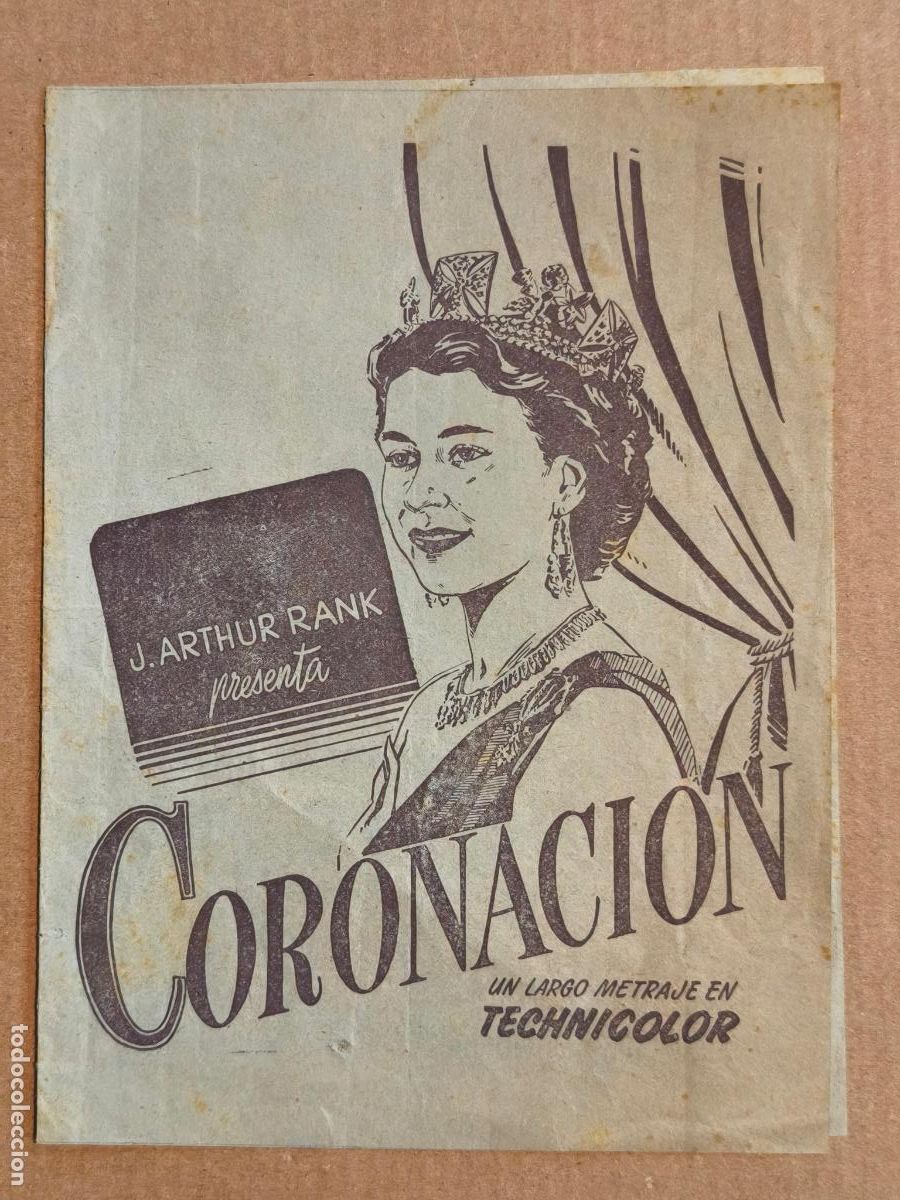 Folhetos de m&atilde;o de filmes antigos de cinema: CORONACION PROGRAMA DE CINE