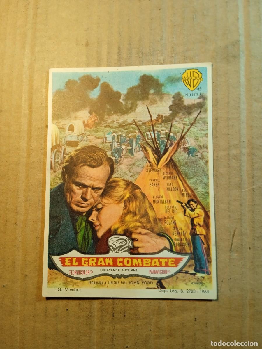 Folhetos de m&atilde;o de filmes antigos de cinema: FOLLETO DE MANO CON PUBLICIDAD EL GRAN COMBATE