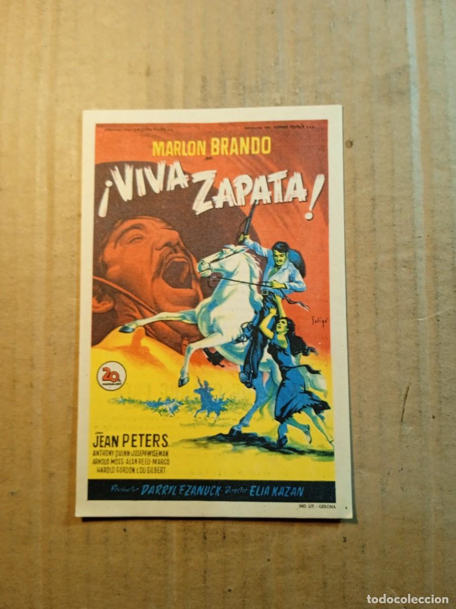 Folhetos de m&atilde;o de filmes antigos de cinema: FOLLETO DE MANO CON PUBLICIDAD VIVA ZAPATA