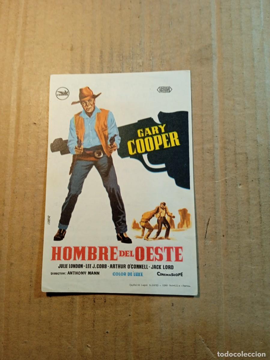 Folhetos de m&atilde;o de filmes antigos de cinema: FOLLETO DE MANO CON PUBLICIDAD HOMBRE DEL OESTE