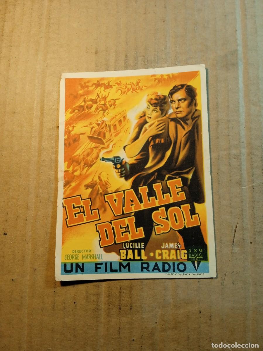Folhetos de m&atilde;o de filmes antigos de cinema: FOLLETO DE MANO CON PUBLICIDAD EL VALLE DEL SOL