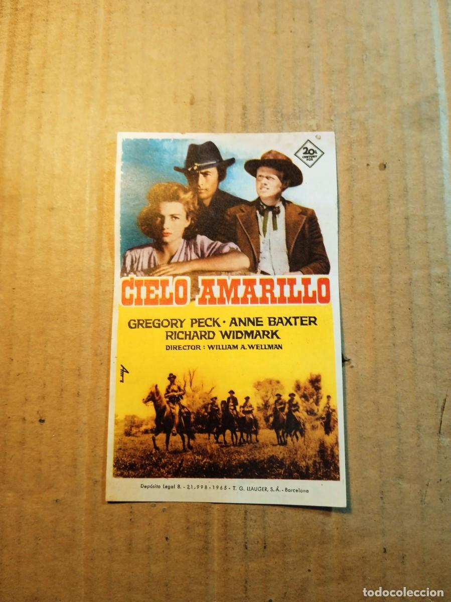 Folhetos de m&atilde;o de filmes antigos de cinema: FOLLETO DE MANO CON PUBLICIDAD CIELO AMARILLO