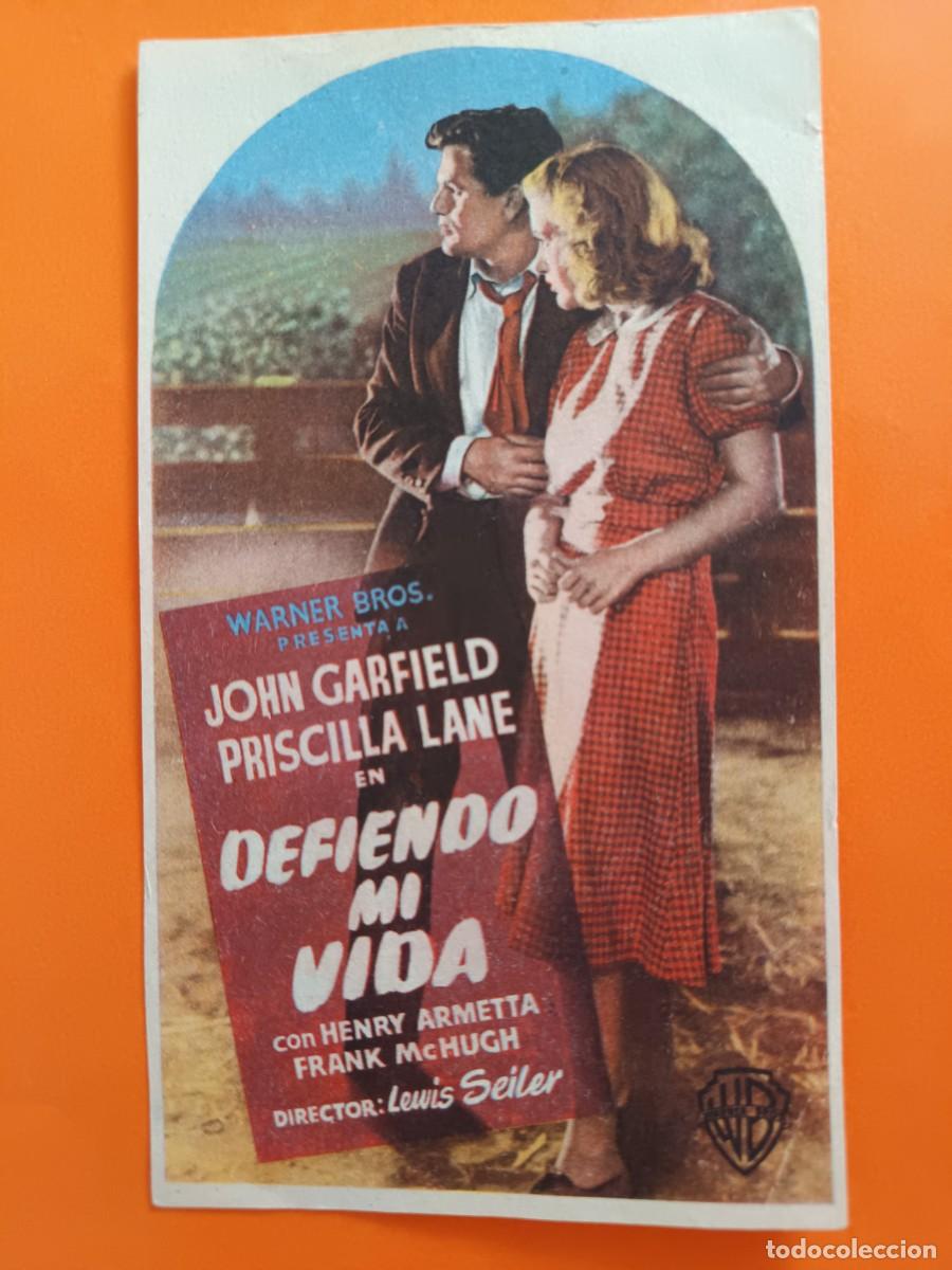 Cine: PROGRAMA DE CINE DEFIENDO MI VIDA JOHN GARFIELD(RARO--SIN TROQUELAR)