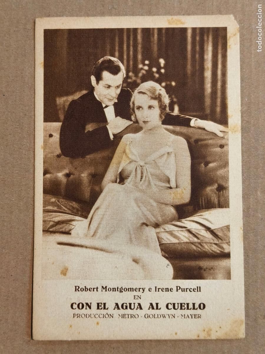 Cine: CON EL AGUA AL CUELLO PROGRAMA DE CINE 1933