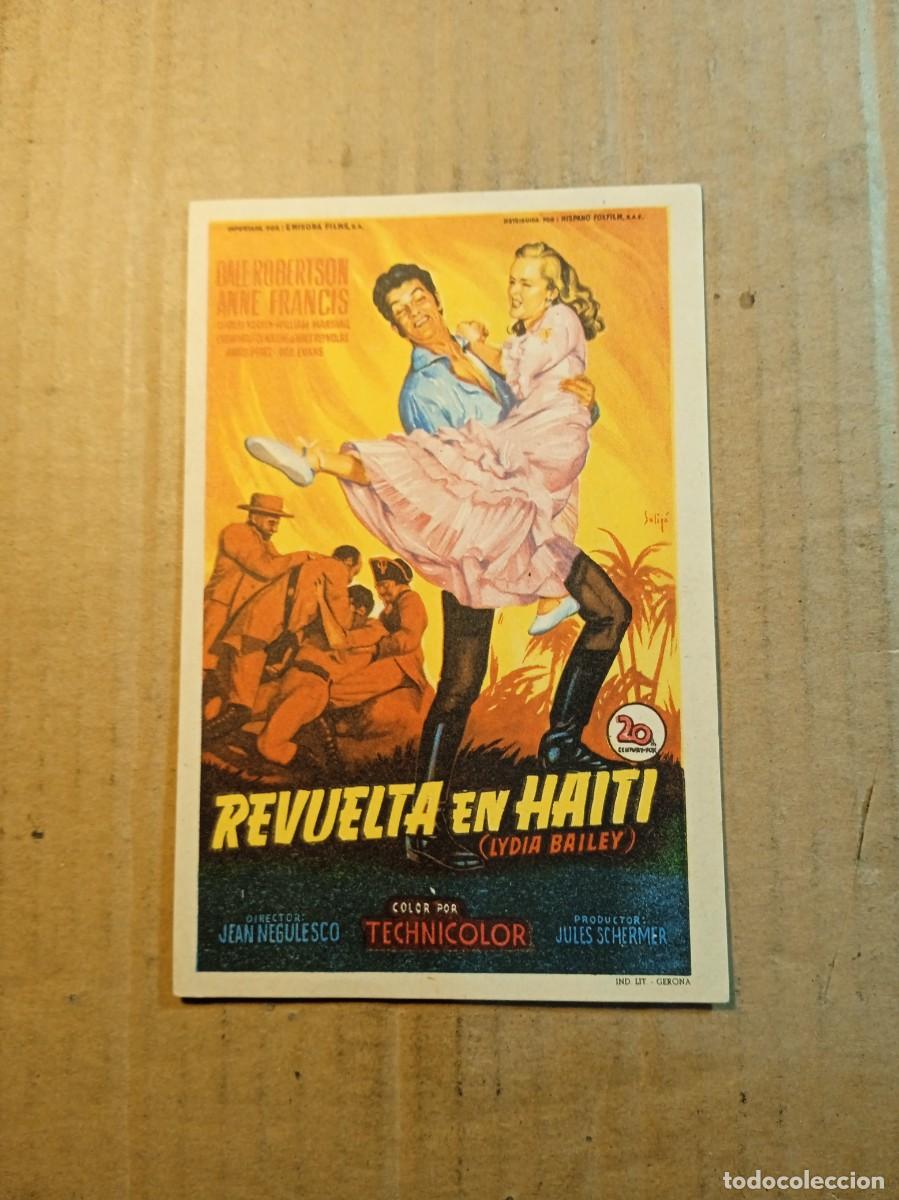 Cine: FOLLETO DE MANO CON PUBLICIDAD REVUELTA EN HAITI
