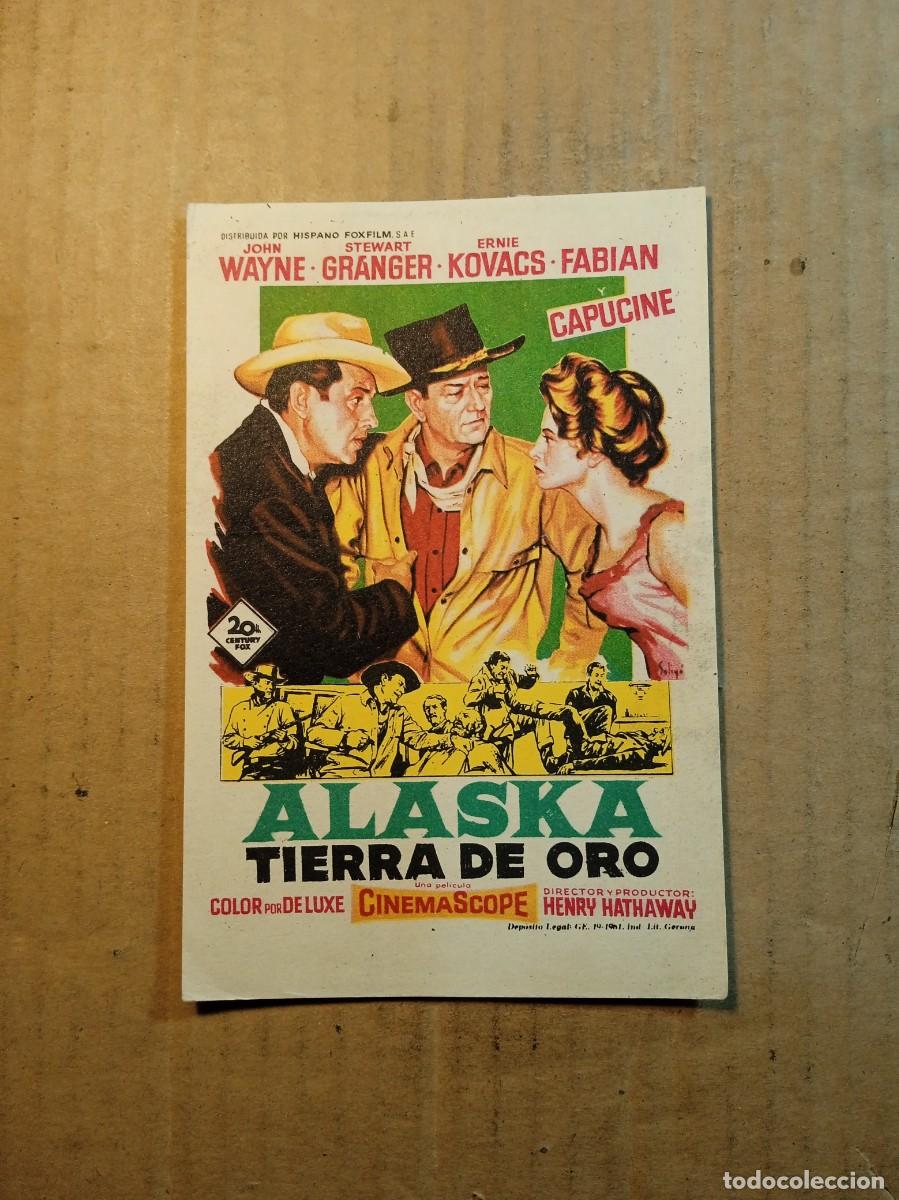 Cine: FOLLETO DE MANO CON PUBLICIDAD ALASKA TIERRA DE ORO
