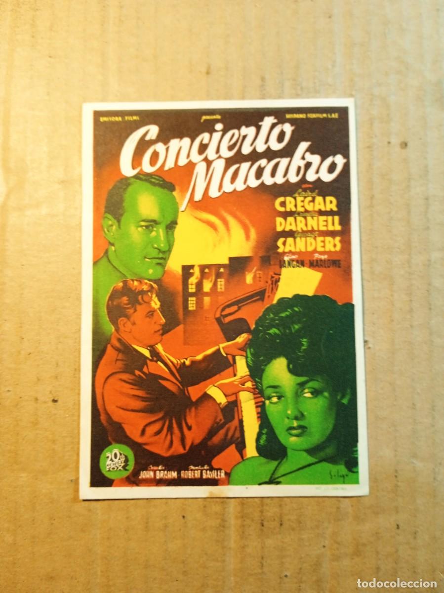 Cine: FOLLETO DE MANO CON PUBLICIDAD CONCIERTO MACABRO