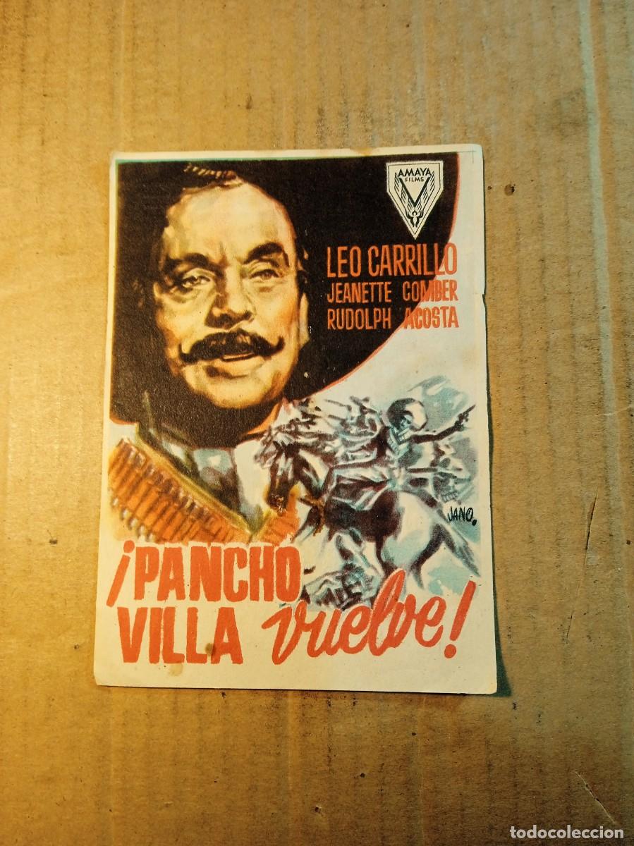 Cine: FOLLETO DE MANO CON PUBLICIDAD PANCHO VILLA VUELVE